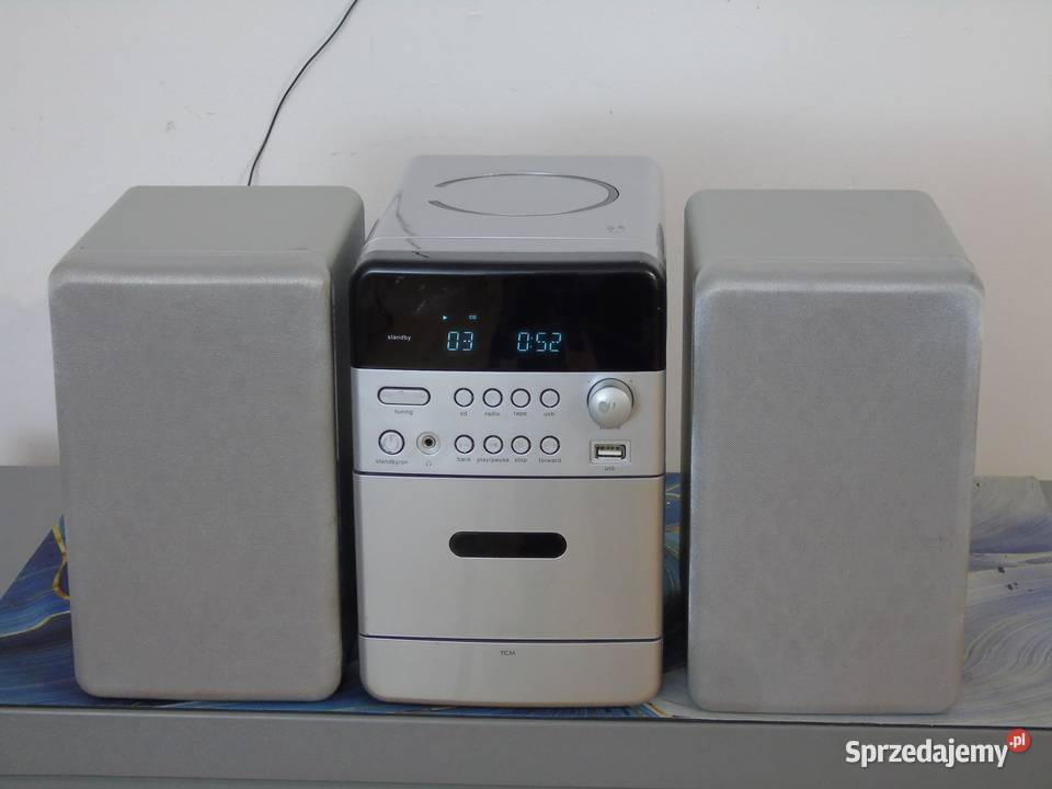 Wieża audio TCM radio CD USB kolumny DOSTAWA Jasło