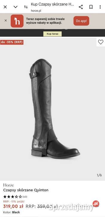 NOWE czapsy skórzane HORZE model Quinton czarne Jasień