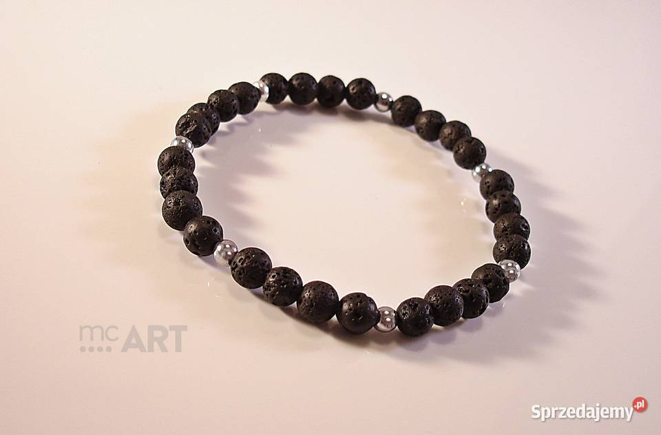 Bransoletka męska lawa 6 mm Warszawa