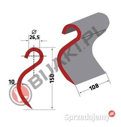 Nóż bijakowy IND96 do kosiarek bijakowych Mulag nieuszkodzony Chmielniki