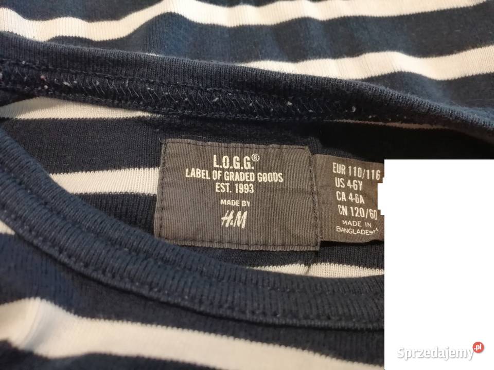 Bluzka długi rękaw chłopięca pasy 110116 HM Czeladź