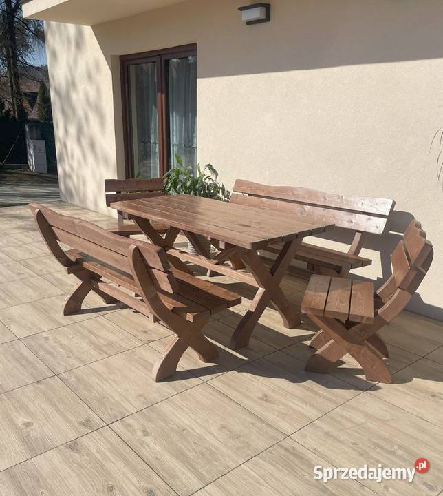 MEBLE OGRODOWE DREWNIANE ZESTAW TYROL MEBLE Jordanów