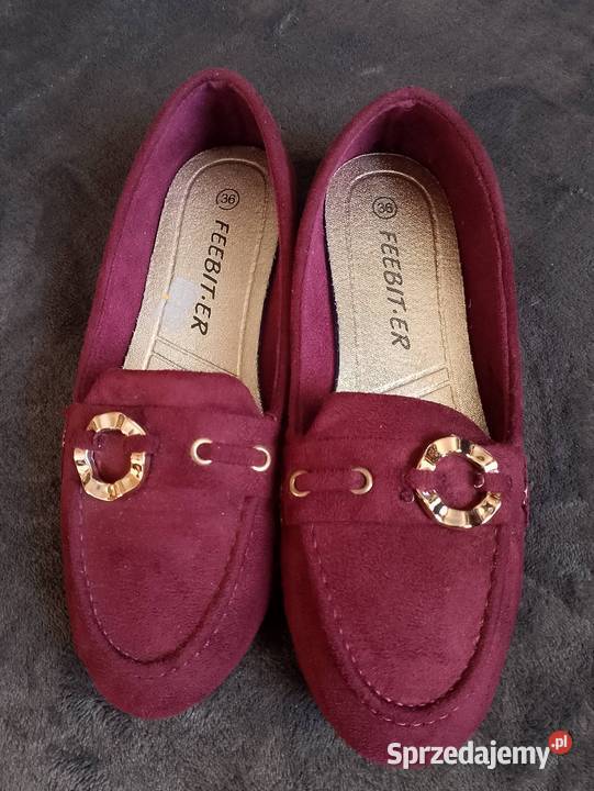 Bordowe baleriny w rozmiarze 36 Tuchola sprzedam