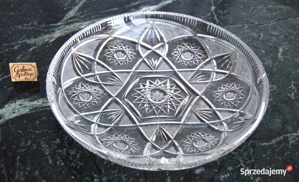 Patera kryształowa 29 kryształ szlifowany PRL Patery Lublin