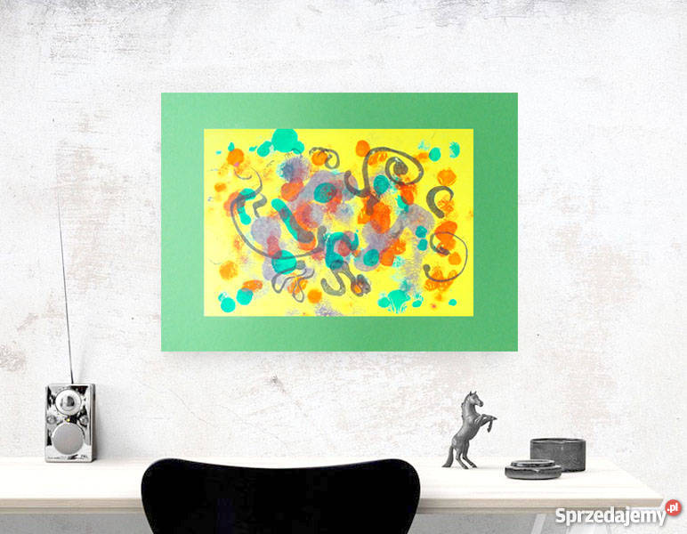 kolorowa dekoracja na ścianę nowoczesna grafika wielokolorowy Lublin