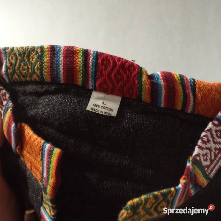 Męska Koszula Z Długim Rękawem z Indii Boho