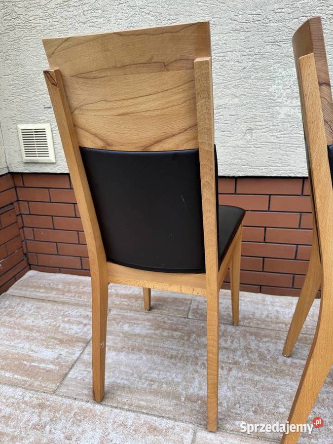 Krzesła drewniane nowoczesne stylowe skóra mazowieckie Sulbiny