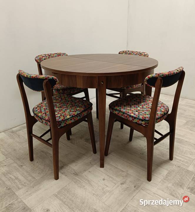 stół okrągły patyczak PRL rozkładany stary Stoły sprzedam