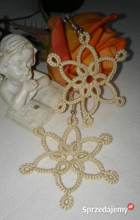 Kolczyki frywolitkowe sprzedam