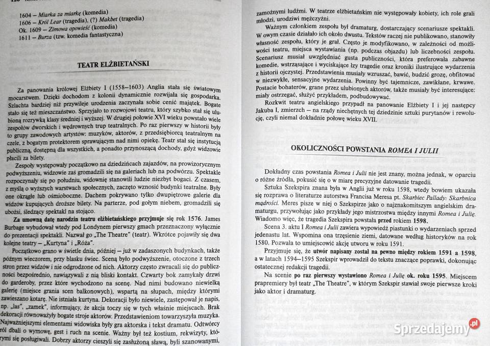 Romeo i Julia William Szekspir Lektura z Chełm