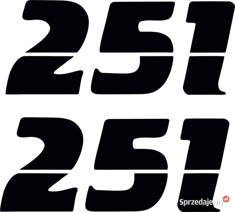 Naklejki napis 251 do MZ ETZ 251czarna bez tła Kamionna sprzedam