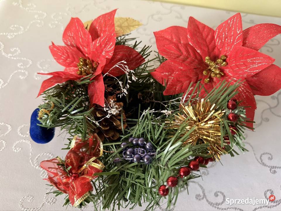 Stroik Bożonarodzeniowy Świąteczny z Gwiazdą wielokolorowy Świeczniki Czerwionka-Leszczyny