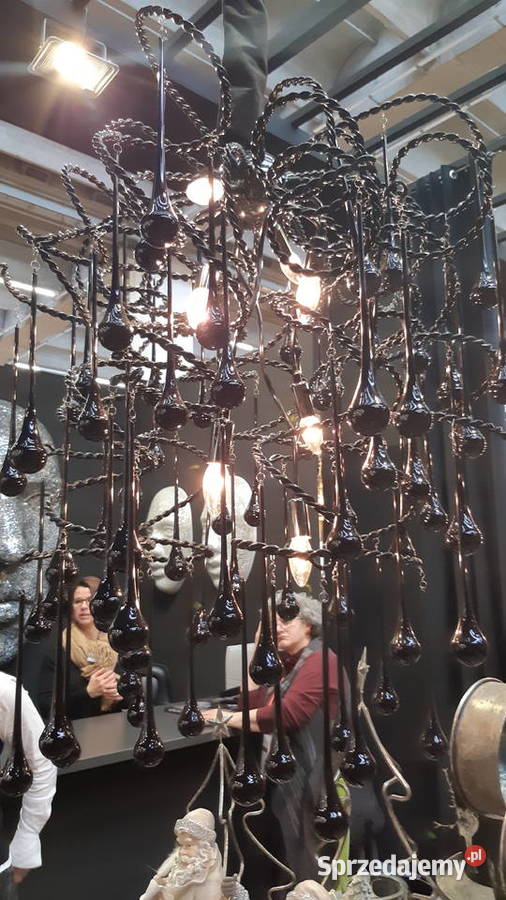 Luksusowy Żyrandol szkło z metaloplastyką HIT Łódź