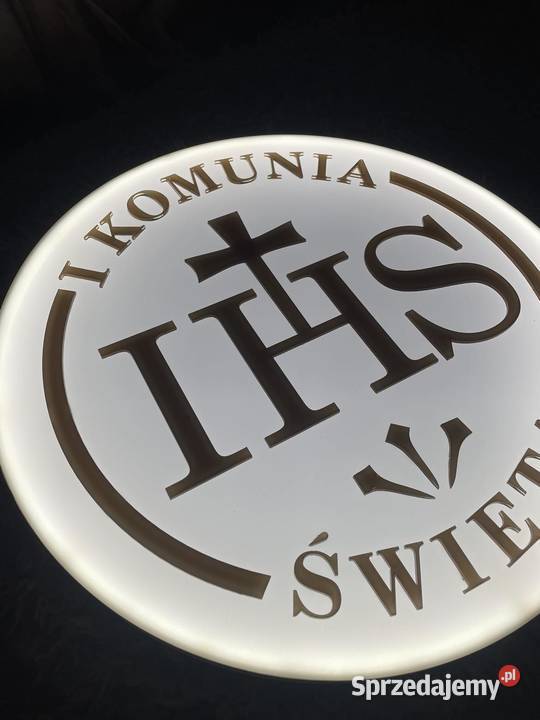 I Komunia Święta koło podświetlane IHS
