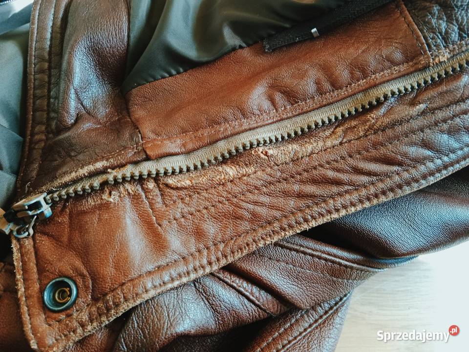 Klasyczna Kurtka Skórzana ELAZAR LEATHER Rozmiar Kurtki i płaszcze Ruda Śląska sprzedam