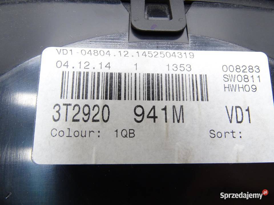 LICZNIK ZEGARY ZEGAR 3T2920941M 20 TDI SKODA sprzedam
