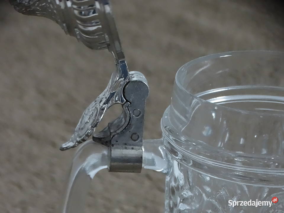 Solidny kufel z cynową klapą BMF Made in W lubelskie Biłgoraj