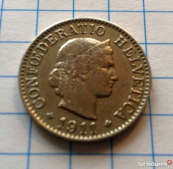 5 RAPPÓW 5 CENTYMÓW 1911 SZWAJCARIA lubelskie Piszczac
