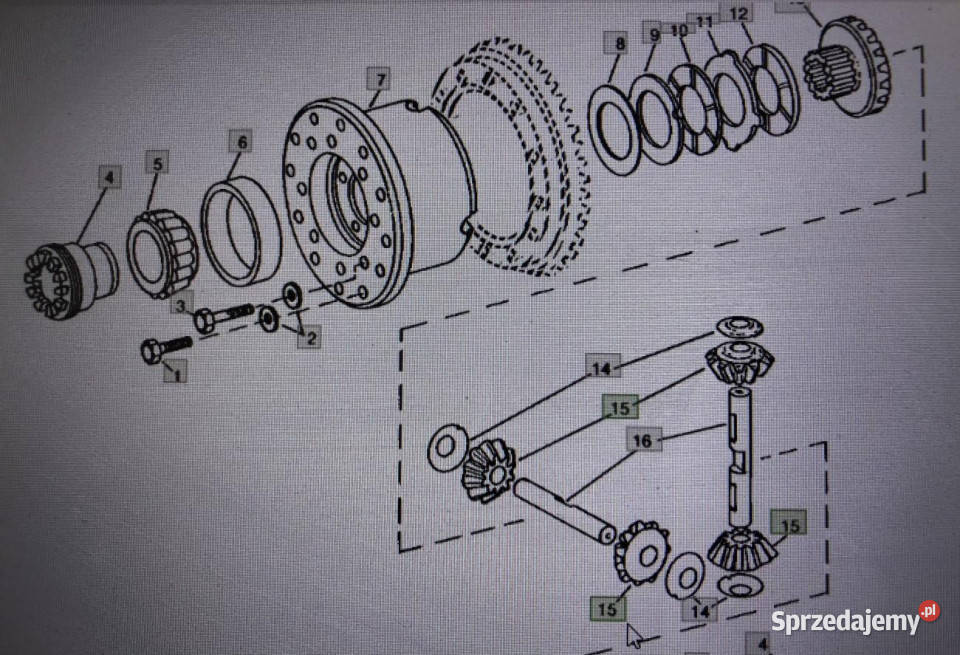 Wałek zębaty John Deere części R83036 Pasuje do Pozostałe