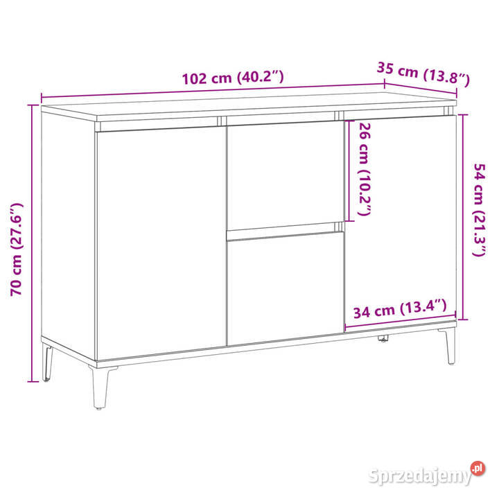 Szafka dąb artisan 102x35x70 materiał mazowieckie Warszawa sprzedam