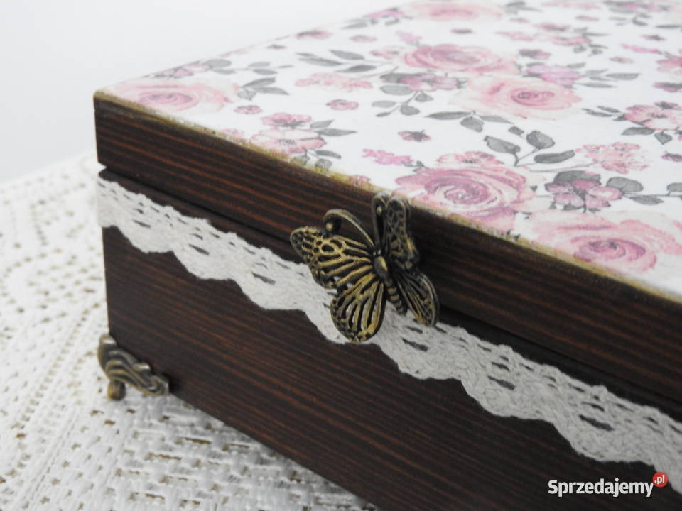 Szkatułka skrzynka na drobiazgi drewniane śląskie Bytom