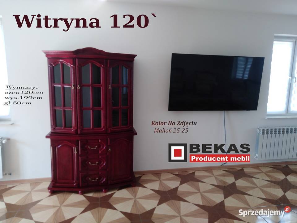 Stylowa Kredens Witrynka 120 Mahoń Nowa Śliczna Pozostałe Mysłowice