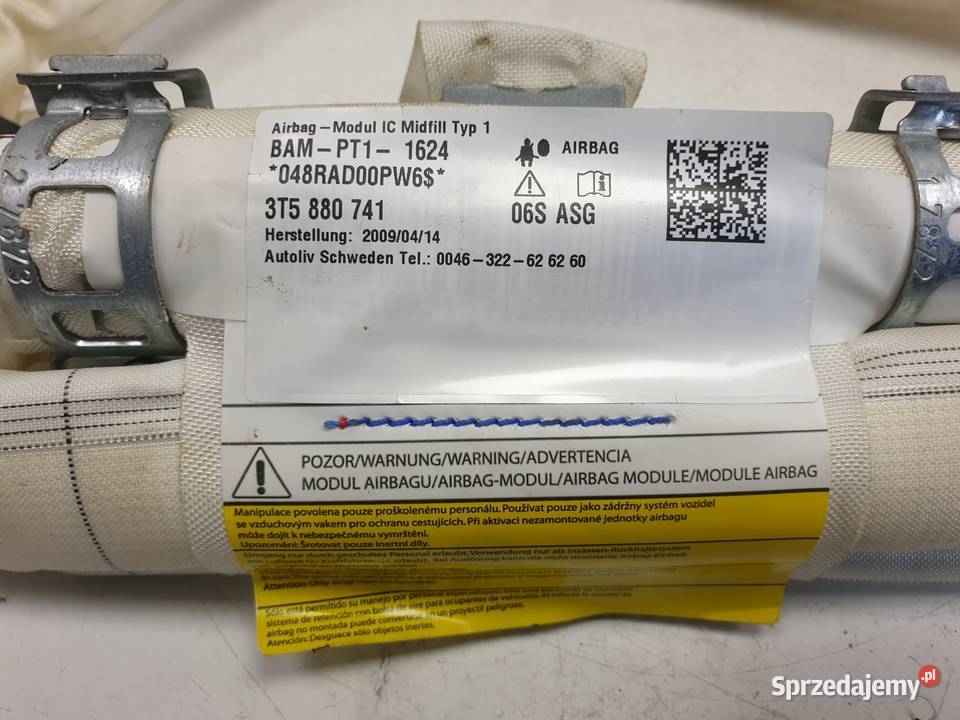 Skoda Superb II LEWA KURTYNA AIRBAG 3T5880741 lubelskie Chełm sprzedam