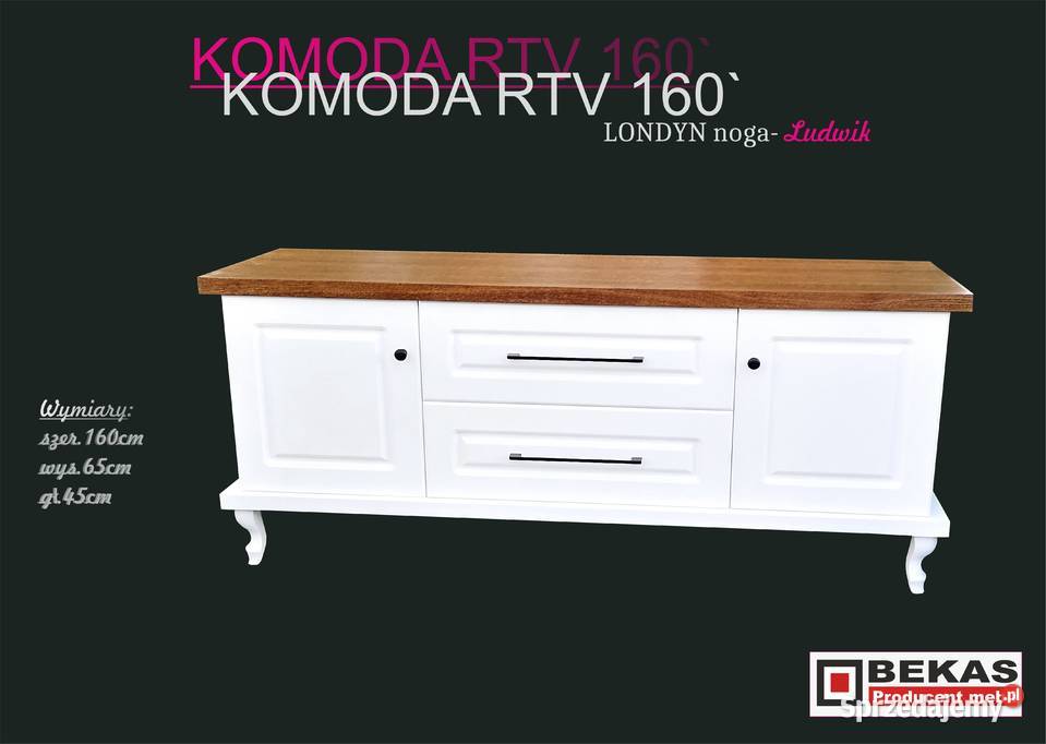 Stylowa Prowansalska Komoda 140 Londyn Dąb Biały Nowy Sącz