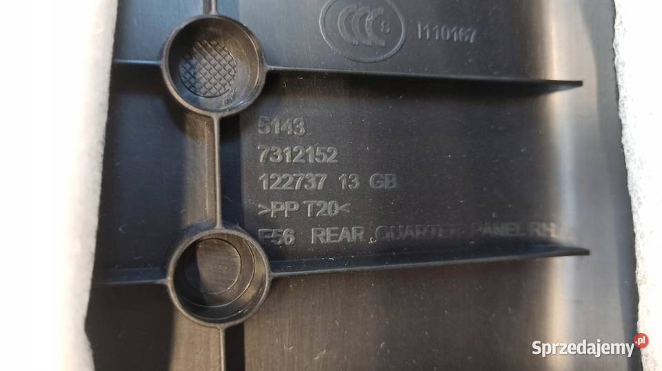 BOCZEK DRZWI PRAWY TYŁ MINI F56 7312152 osobowe Tapicerki samochodowe