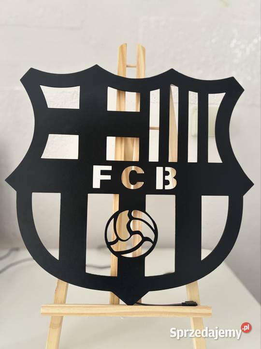 Podświetlane logo FC Barcelona dekoracja ścienna