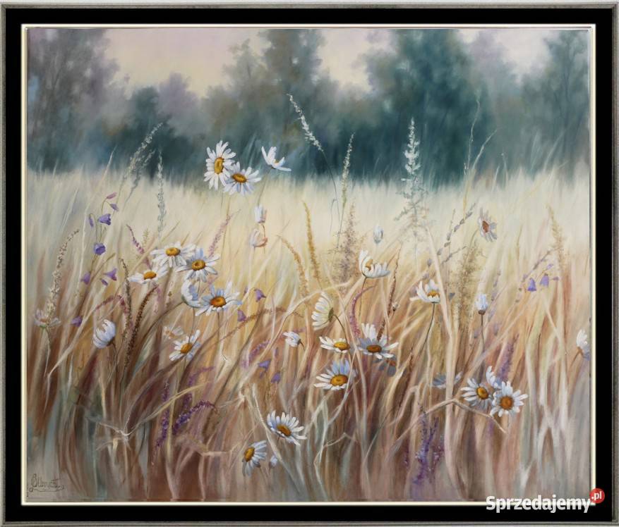 Gorąca Łąka olejny ręcznie malowany Lidia