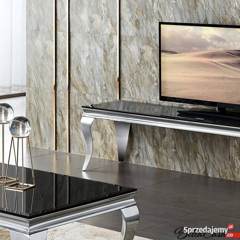 Stolik RTV Glamour Ludwik Blat Kamień Stylowa Warszawa