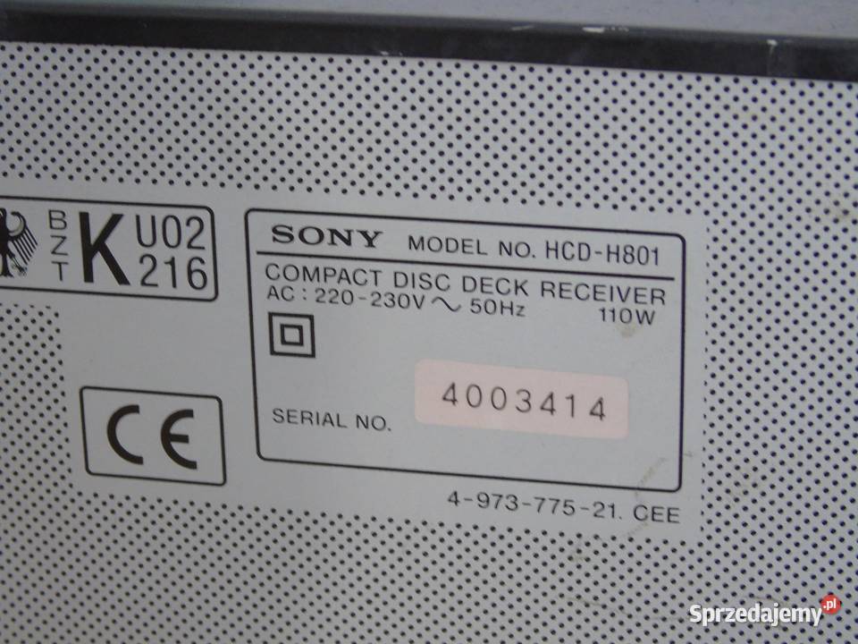 Wieża Sony HCDH801 pilot Mocna WYSYŁKA Jasło