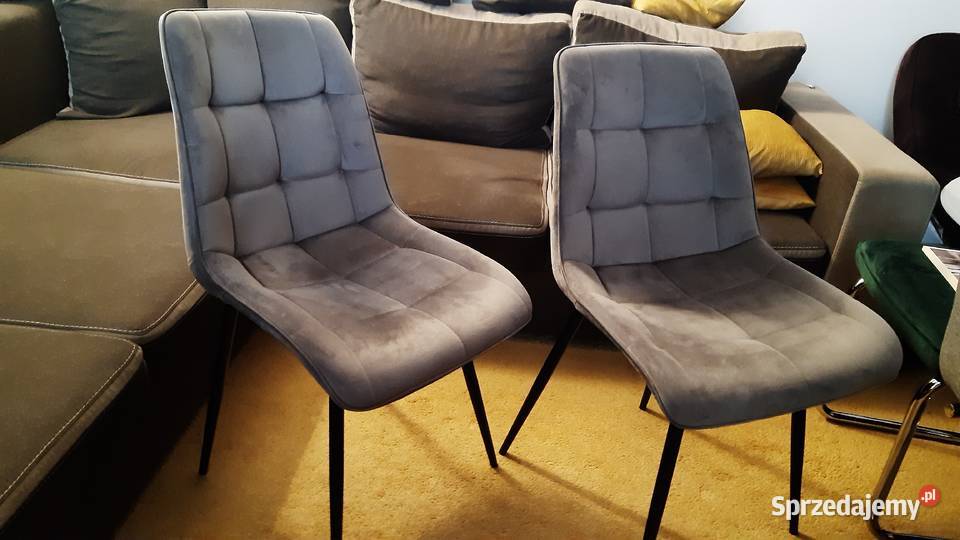 krzesła szare czarne welur LOFT GLAMOUR nowe 88cm świętokrzyskie Ostrowiec Świętokrzyski sprzedam