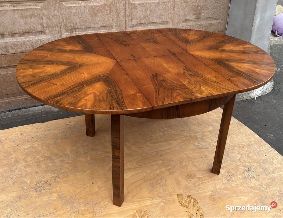 Stół Okrągły Orzech 110 Art Deco Gwiazda Warszawa