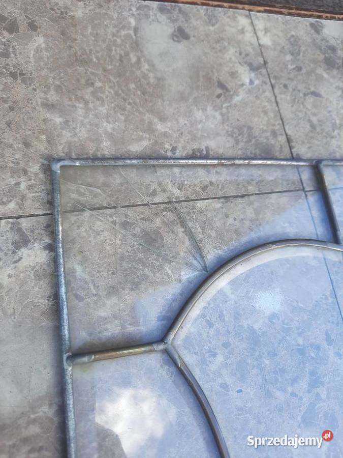 497 Witraż frontu starego zegara fazowane szkło Tczew