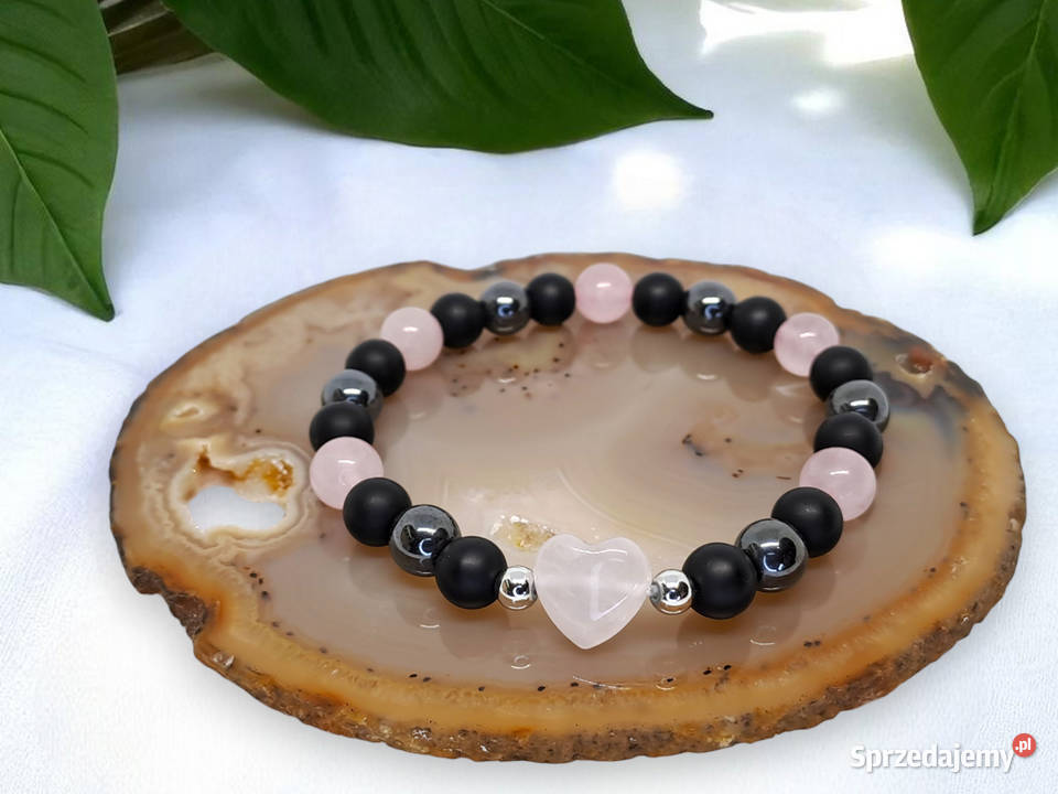 Bransoletka z kwarcu różowego KWARC RÓŻOWY serce Warszawa sprzedam