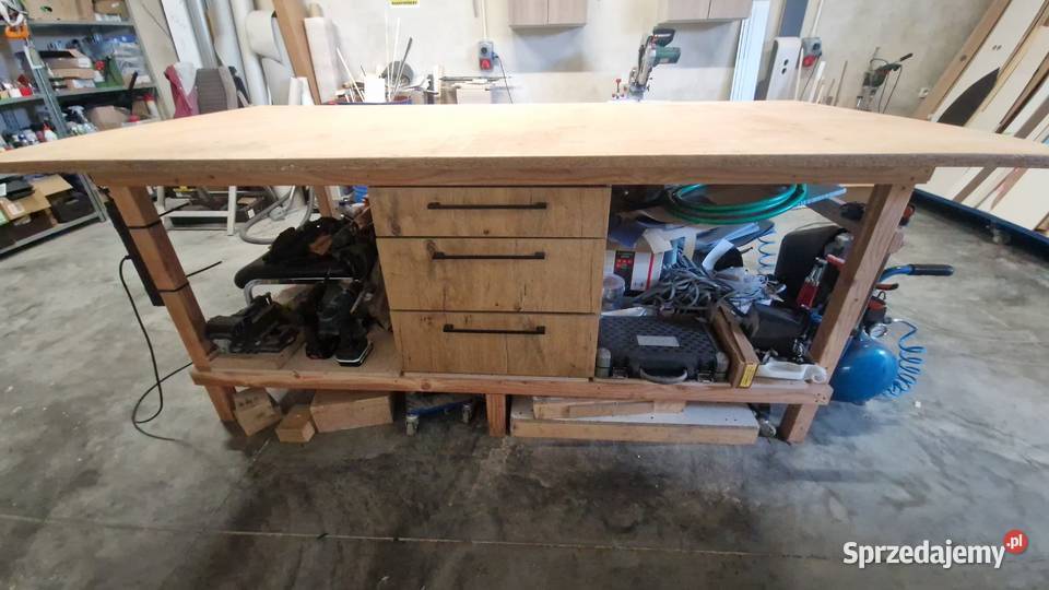stół stolarski warsztatowy 250x125 drewno