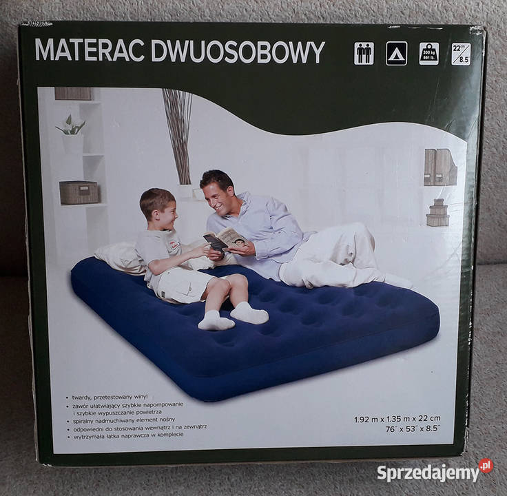 Nowy duży dmuchany materac dwuosobowy 192 x 135 łódzkie Łódź