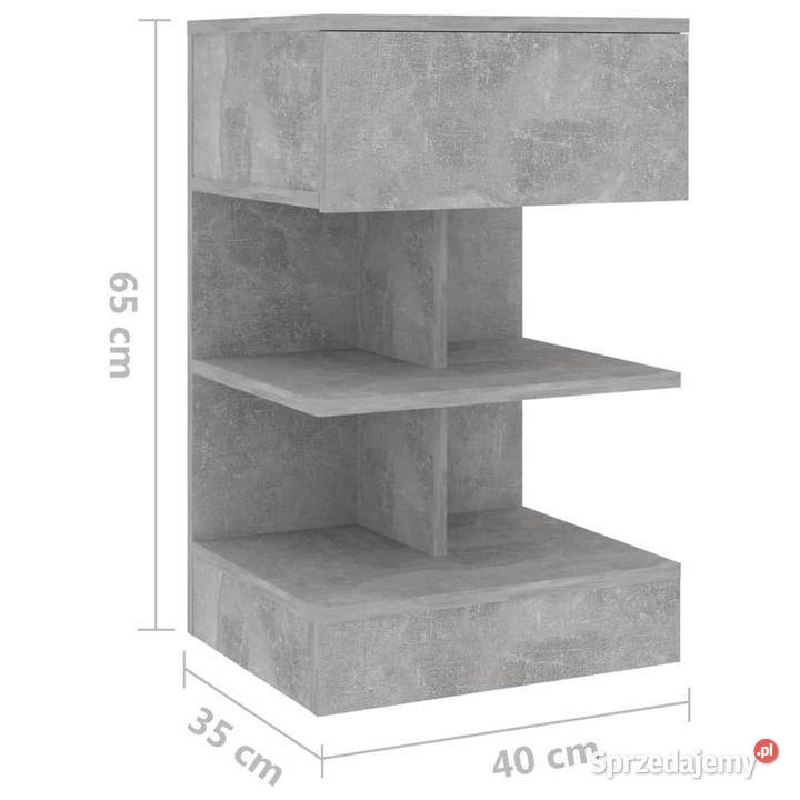 Szafka nocna szarość betonu 40x35x65 WM808656 Warszawa