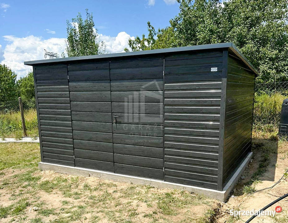 Schowek domek ogrodowy 4x3m brama dwuskrzydłowa Sieradz