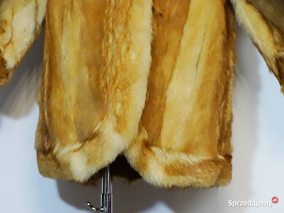 Futro naturalne złocistobrązowe krótszy fason Biłgoraj