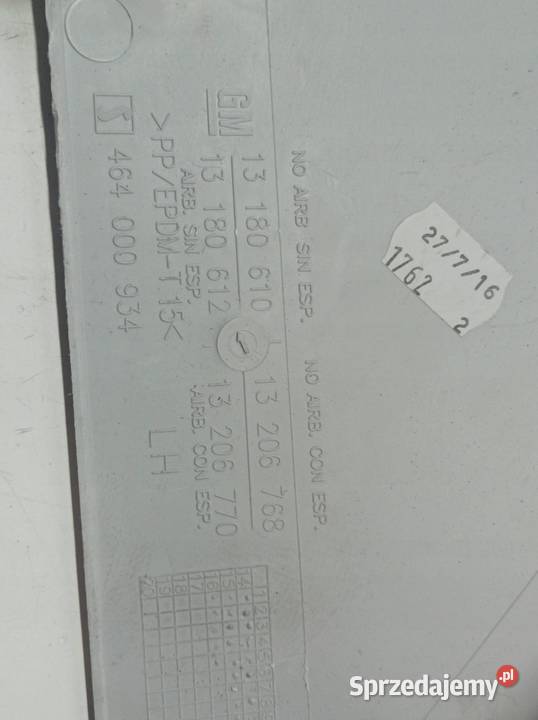 OSŁONA SŁUPKA C LEWY TYŁ 13180610 Opel Corsa V osobowe sprzedam