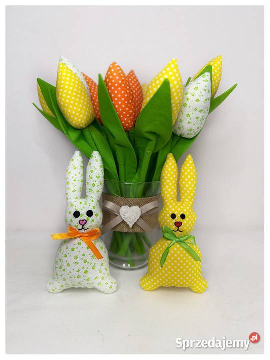 Zajączki króliki maskotki dekoracje świąteczne Boreczek