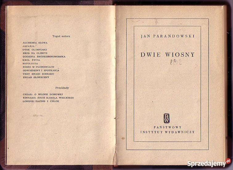 8273 DWIE WIOSNY JAN PARANDOWSKI Czyrna