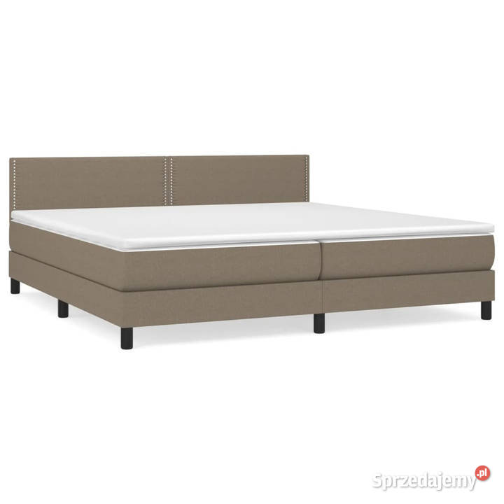 Łóżko kontynentalne z materacem taupe tkanina 88cm Łóżka Warszawa