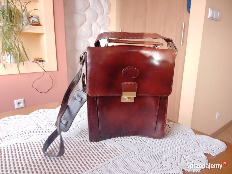Piękna skórzana raportówka na zatrzask z Sosnowiec