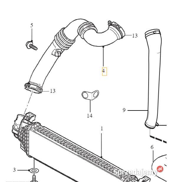 VOLVO C30 C70 S40 V50 prawa rura intercoolera Bielany Wrocławskie