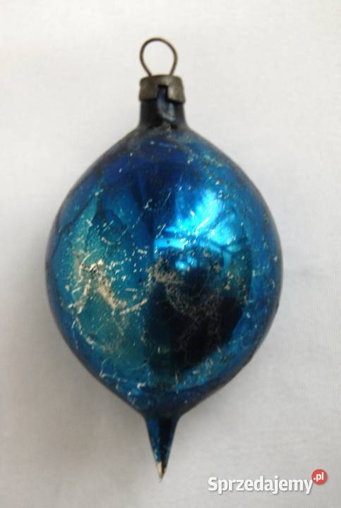 Stara bombka szklana ręcznie malowana reflektor Lublin