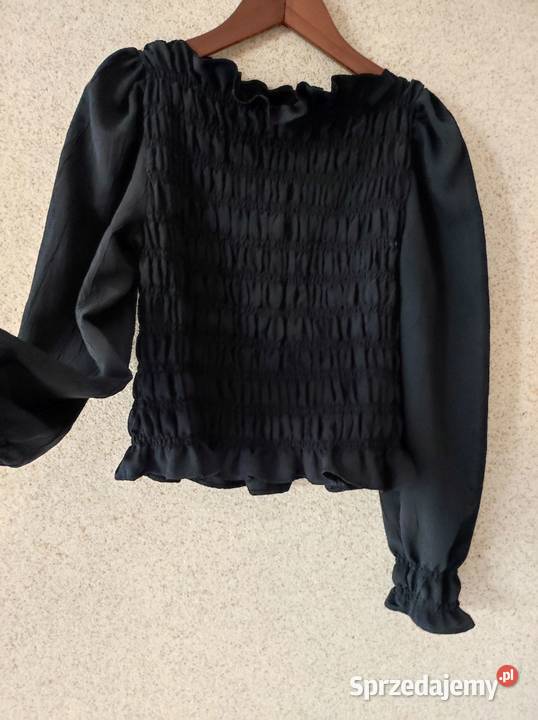 hm bluza wizytowa elegancka marszczona lekka czarny Kielce